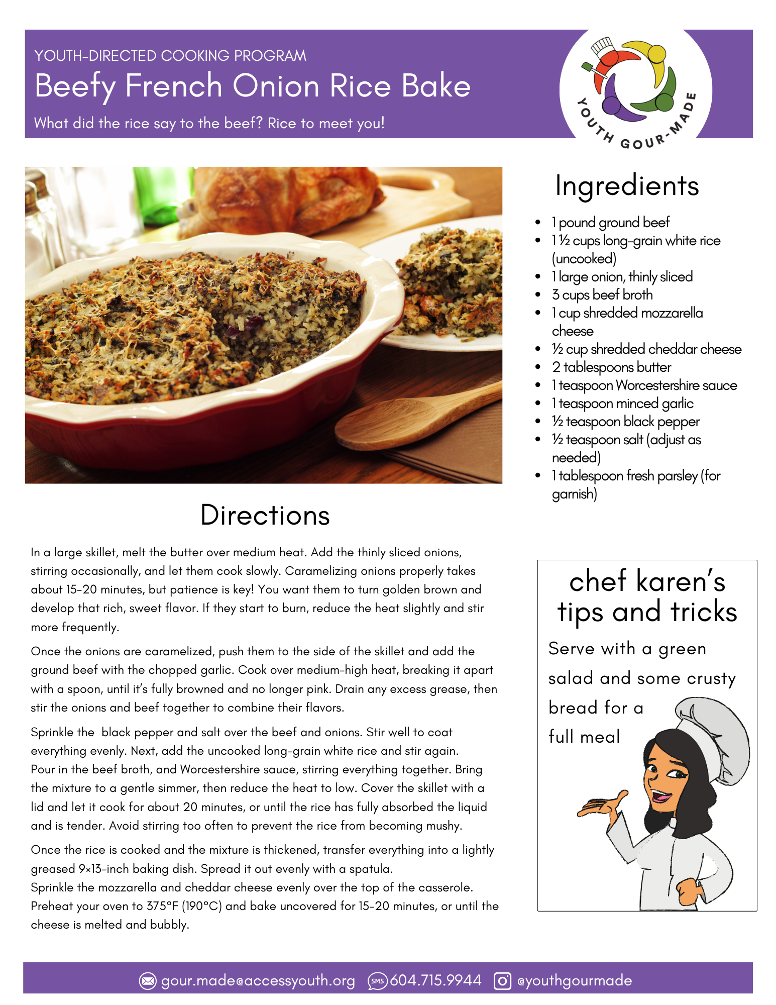 Beefy French Onion Rice Bake